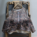 Johnature Vintage Pluus Naiste R&otilde;ivad Kevadine S&auml;rk Patchwork &Uuml;mmargune Kaelus N&ouml;&ouml;p Prindi Vabaaja L&otilde;tv Daamide Topid One Size hall v&auml;rv