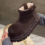 Mood Naiste Pahkluu Platvorm Lumisaapad Madalad Karusnahast Suede Soojad Pl&uuml;&uuml;sist Puuvillased Kingad Naine Br&auml;nd Talv 2025 Trend Gooti Vabaaja Botas Mujer 35