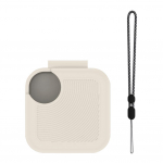 Silikoonist k&otilde;rvaklappide laadimiskarbi nahkkate, p&otilde;rutuskindel, kaelapaelaga, kaitsev nahast &uuml;mbris, kriimustusvastane CMF Buds karbi katte jaoks valge