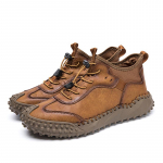 S&uuml;gis/talv k&auml;sit&ouml;&ouml;na valmistatud meeste saapad Kingad Mugavad poolsaapad meestele vabaajajalatsid Mokassiinid Nahast s&otilde;idujalatsid 38 tumepunane