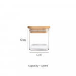 150/210/300/370/450 ml bambusest kaanega klaaspurgiga, l&auml;bipaistev suupistekommide s&auml;ilituspurk, suletud purk koju 150ml