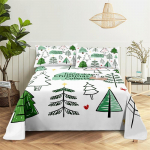 Voodikomplektid J&otilde;ulud Tr&uuml;kiga Voodilina Moedisain Kahekordne Lame Voodilina Poiste T&uuml;drukute Voodilina Komplekt Voodilinad ja Padjap&uuml;&uuml;rid 150X230cm(2Pcs)