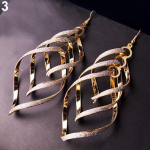 Naiste vintage sulamist tuhm Poola spiraalne mitmekihiline Big Cross Drop Dangle Eardrop K&otilde;rvar&otilde;ngad ADM one size