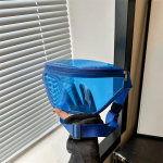 Naiste PVC veekindel reisipakk v&ouml;&ouml;kotiga Meeste l&auml;bipaistev kott Mood Lihtne rinna-v&ouml;&ouml;kott Reisimine Telefonikott Fanny puusataskud 23x13x16cm sinine