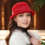 Elegantne prantsuse stiilis villane &auml;mbrim&uuml;ts, s&uuml;da, pannal, lint, kaunistus valamuk&uuml;barad, soojad fedorad naistele s&uuml;gis ja talv