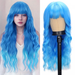 MISS PARUKAS s&uuml;nteetilised pikad mustad tukkidega parukad Naturaalsete laineliste juustega Parukas naistele Kuumakindel igap&auml;evaseks Cosplay peol 65cm