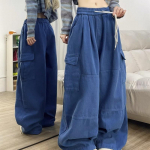 Mood n&ouml;&ouml;riga vabaaja baggy cargo teksap&uuml;ksid naiste riided sirge laia s&auml;&auml;rega dressip&uuml;ksid naiste p&uuml;ksid M
