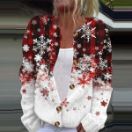 Naiste moe j&otilde;ulutr&uuml;kiga pikkade varrukatega kootud kardiganist n&ouml;&ouml;bist sulejope S must