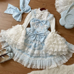 Jaapani gooti stiilis Lolita kleit naistele Kawaii vibukaru pitskleit pikkade varrukatega printsesskleit Halloweeni kost&uuml;&uuml;m, kingitus t&uuml;drukutele S