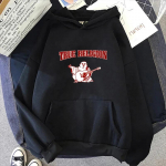 S&uuml;gis ja Talv Naiste Unisex Vabaaja Dressipluus True Religion Kirjatr&uuml;kiga Streetwear Kapuutsiga Kampsun Harajuku Topp L must