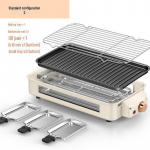 Suurendatud elektriline suitsuvaba mittenakkuva kattega multifunktsionaalne grillahi ja grillplaat full set standard valge