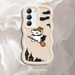 V&auml;rvitud muster Big Wave Edge pehme silikoon materjal Macaron telefoni &uuml;mbris p&otilde;rutuskindel kaitsev kummist korpus OnePlus Vivo Motorola Moto jaoks Vivo Y200 5G roosa