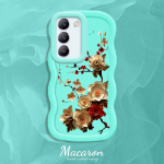 V&auml;rvitud muster Big Wave Edge pehme silikoon materjal Macaron telefoni &uuml;mbris p&otilde;rutuskindel kaitsev kummist korpus OnePlus Vivo Motorola Moto jaoks Vivo V29E 5G must