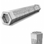 LMETJMA Kuusnurkne Pelletisuitsutoru 12 tolli Roostevaba Teras BBQ Puidupelletitoru Suitsutaja K&uuml;lm-/Kuumsuitsutamiseks 5 tundi JT185