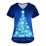 Naiste moe j&otilde;ulutr&uuml;kiga l&uuml;hikeste varrukatega V-kaelusega v&auml;ike t&ouml;&ouml; T-s&auml;rk S