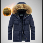 Meeste talvine pikk sulejope kerge paksendatud Parka v&auml;litingimustes soe t&otilde;mblukuga jope meestele 5XL safiir