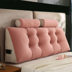 Voodipeapadi pehme pakett nimmeosa seljatugi, paksendatud kokkup&otilde;rkevastane aken diivanipadi eemaldatav ja pestav 200*50*20cm+2 pillows roosa