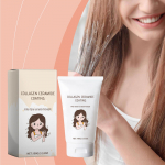 Kollageenipalsam s&uuml;gavalt toidab juukseid, et hooldada kahjustatud juukseid valge