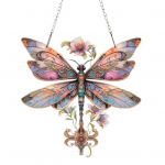 Dragonfly P&auml;ikesep&uuml;&uuml;dja ​​Akr&uuml;&uuml;list rippuv ornament V&auml;rviline Dragonfly aknaga p&auml;ikesep&uuml;&uuml;dja ​​metallkettidega koduaia veranda kaunistamiseks 15x15cm