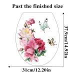 Romantiline liblikas virsiku&otilde;ie lilled seinakleebis Kodu-WC kaane kleebis Kaunistus Vin&uuml;&uuml;lkleebised Kodukaunistus AVE 33x40CM