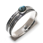 Labradoriit V&auml;&auml;riskivi K&auml;sit&ouml;&ouml; 925 Sterling H&otilde;be Mansett K&auml;ev&otilde;ru 7.5 Z7P67