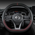 for Nissan March Micra K10 K11 K12 K13 K14 PU Leather Car Steering Wheel Cover Fast Shipping Auto Accessories D Shape Wine Red