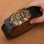 Retro puhtast lehmanahast kraanist rihm Meeste lehmanahast sileda pandlaga moodne v&ouml;&ouml; 105cm