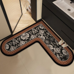 Vanaaegne L-kujuline s&uuml;damega nurgavannimatt: Vett absorbeeriv, libisemiskindel, esmaklassilised materjalid 100x100cm [Upgraded Thickened Diatom Mud]