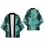 Hiina stiilis draakon retro Ukiyo-e Jaapani Harajuku kimono mantel, sulgedest kootud r&uuml;&uuml; 3D digitaalse tr&uuml;kiga kardigan suvine kevad 5XL