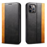 &Uuml;hilduv iPhone 15 nahk&uuml;mbris, Samsung S24 klapiga &uuml;mbris, Xiaomi 12 mobiili&uuml;mbris iPhone 15 Pro sinine/khaki