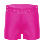 Laste s&auml;delevad elastse v&ouml;&ouml;kohaga l&uuml;hikesed p&uuml;ksid s&auml;ravate strassidega, sportlik riietus treeninguteks ja lavale 11-12 Years kuum roosa v&auml;rv