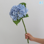 Sinised kunstlikud hortensia lilled p&auml;ris puudutusega rohelised kunstlikud hortensia oksad dekoratsioon pulmakimp lilleseade kollane