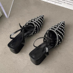 Prantsuse h&otilde;bedased strassidega temperament sandaalid naiste 2024 suve uued &uuml;he s&otilde;naga terava ninaga &otilde;&otilde;nes Rooma kingad 35 h&otilde;be