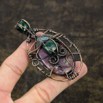 Bloodstone Handmade Copper Wire Wrap Gift Jewelry Pendant 3.31 z0f88