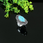 Santa Rosa Turquoise Handmade 925 Sterling Silver Ring Size 6.5 m9s82