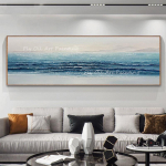 100% k&auml;sitsi maalitud suures suuruses kaasaegne abstraktne paks merev&auml;gi mere&auml;&auml;rne mere&auml;&auml;rne kaunis maastik loodus &otilde;limaal l&otilde;uendil kodukaunistus 20*40cm