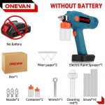 ONEVAN 100ML Elektriline pihustip&uuml;stol Juhtmeta v&auml;rvipihusti Laetav Auto M&ouml;&ouml;bel Terasest Elektrit&ouml;&ouml;riistad Makita 18V 21V Aku jaoks Without Battery