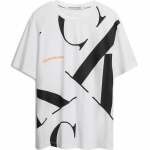 Calvin Klein Kirjaprindiga Puuvillane Hingav L&uuml;hikeste Varrukate T-s&auml;rk Unisex T-s&auml;rgid Valge J317893YAF XL