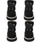 4 tk/komplekt Talvised lemmikloomade kingad Soojad Veekindlad Libisemisvastased Fliisist Koerasaapad V&auml;ikestele Keskmistele Koertele Kutsikale Vihmajalatsid Chihuahua Lumisaapad 1 must