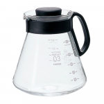 HARIO V60 Kohvikann 800ml, 2-6 tassile, Must, Kuumuskindel klaas, Valmistatud Jaapanis XVD-80B
