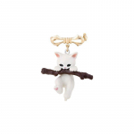 Rhinestone Woodpecker pross, k&otilde;rgekvaliteedilised naister&otilde;ivad rinnalilledega pross valge