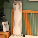 Armas ja pehme pikk kassikujuline pl&uuml;&uuml;sist m&auml;nguasi &Uuml;li-kawaii kassi kallistuspadi keha loom magamiskaaslane laste s&uuml;nnip&auml;evakingitus about 90cm