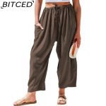 BITCED Naiste moe vabaaja &uuml;hev&auml;rvilised k&otilde;rge v&ouml;&ouml;kohaga p&uuml;ksid ja kapriis XXXL