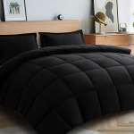 T&auml;ism&otilde;&otilde;dus voodikate komplekt Pehme Hingav K&otilde;ikideks Hooaegadeks Voodipesu 2/3 tk, 1 Voodikate Ja 1/2 Padjap&uuml;&uuml;ri Masinpestav Queen-90x90inch must