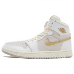 Air Jordan 1 High Zoom Comfort 2 FIBA Unisex tossud Valge Neutraalhall Metallik-Kuldne DV1307-107 44.5