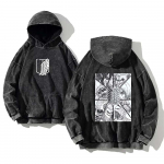 Manga Attack On Titan R&otilde;ivad Shingeki No Kyojin Graafilised Kapuutsiga Meeste Naiste Puuvillased Kapuutsikud Pesemata Dressipluus Harajuku Streetwear S must