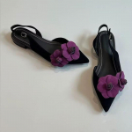 Mood Uus Stiil Mood Seksikas Lilleline Terava Otsaga &Otilde;hukesed Madalad Kontsad Kingad Naistele Elegantne Pulma Slingback Mules Kingad Zapatos De Mujer 35 must