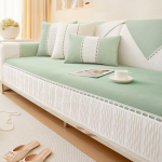 Diivanipadi Kerge prantsuse kreemjas stiilis Four Seasons universaalne 2024 uus diivani katte kate riidest nahast libisemiskindlad istmepadjad 70*70