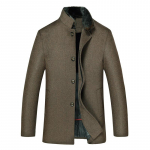 Talvine villane mantel sulevooder karusnahast krae paksendatud trent&scaron;mantel Keskealine villane mantel mees 4XL