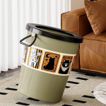 Trash Can without Lid Paper Basket Minimalist Versatile Elegant Wastebasket Waste Bin for Indoor roheline